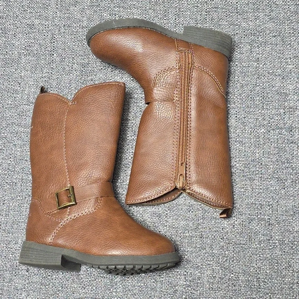 Osh Kosh Brown Girls Boots Lumi Riding Toddler Size 6 M Buckel